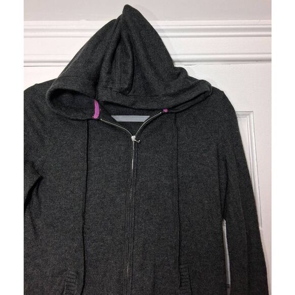 Gap womens small full zip sweater hoodie gray wool nylon soft - Picture 2 of 10